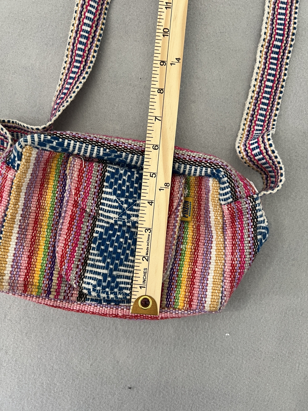 Colorful Striped Crossbody Bag - Pink Multicolor - Picture 6 of 6